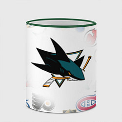 Кружка 3D San Jose Sharks NHL teams pattern, цвет: 3D-зеленый кант — фото 2
