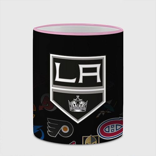 Кружка цветная NHL Los Angeles Kings / 3D-Розовый кант – фото 2