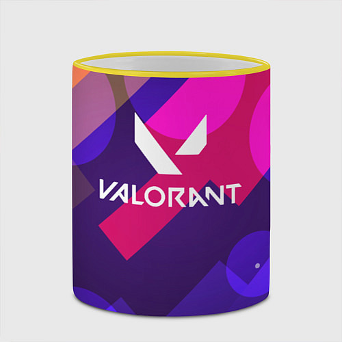 Кружка цветная Valorant / 3D-Желтый кант – фото 2