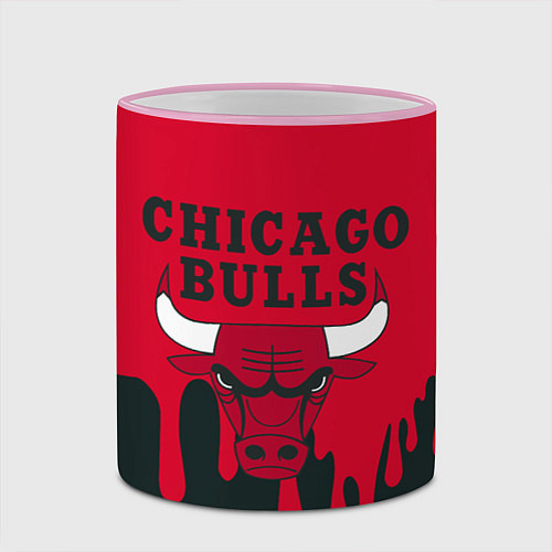 Кружка цветная Chicago Bulls / 3D-Розовый кант – фото 2