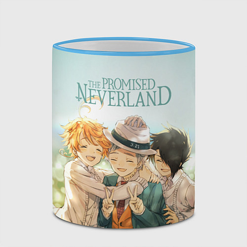 Кружка цветная The Promised Neverland / 3D-Небесно-голубой кант – фото 2