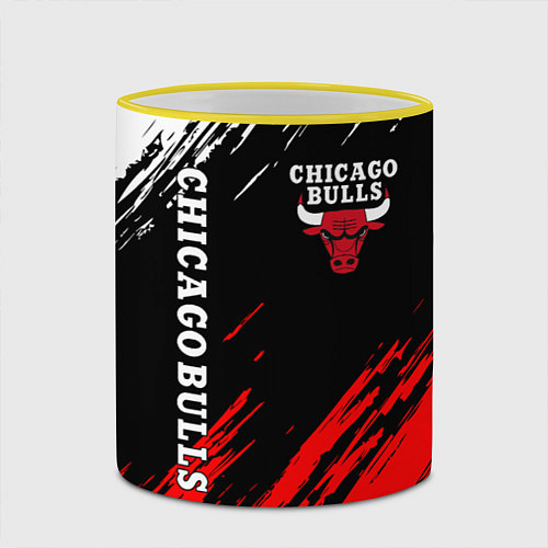 Кружка цветная CHICAGO BULLS / 3D-Желтый кант – фото 2