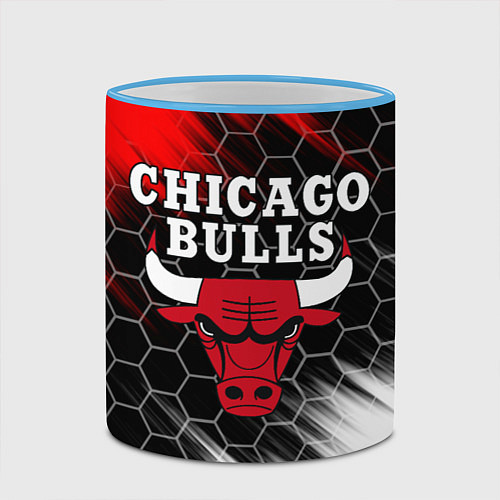 Кружка цветная CHICAGO BULLS / 3D-Небесно-голубой кант – фото 2