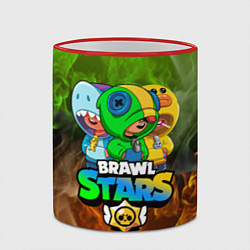 Кружка 3D BRAWL STARS LEON TRIO, цвет: 3D-красный кант — фото 2