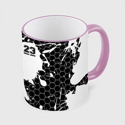 Кружка 3D Michael Jordan 23, цвет: 3D-розовый кант