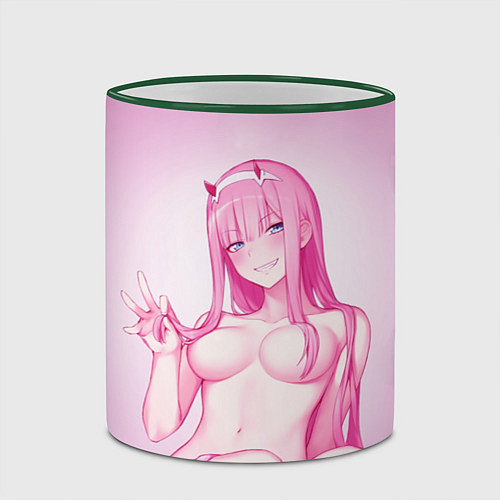 Кружка цветная DARLING IN THE FRANXX / 3D-Зеленый кант – фото 2