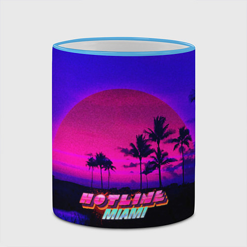 Кружка цветная HOTLINE MIAMI / 3D-Небесно-голубой кант – фото 2