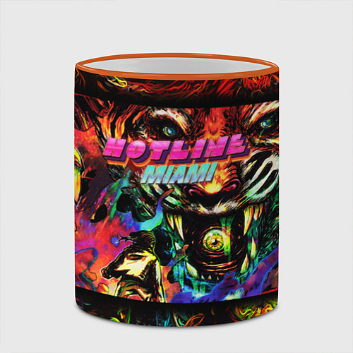 Кружка цветная HOTLINE MIAMI / 3D-Оранжевый кант – фото 2