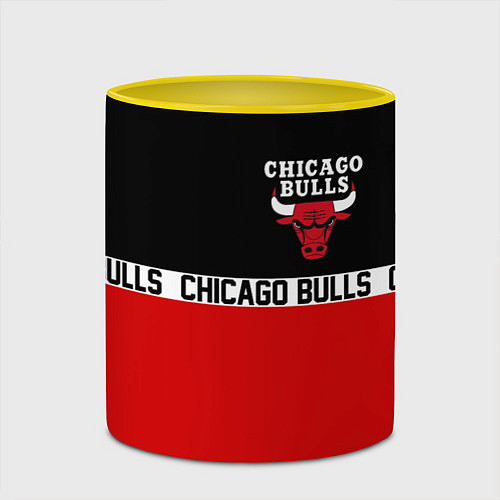 Кружка цветная CHICAGO BULLS / 3D-Белый + желтый – фото 2