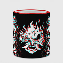 Кружка 3D CYBERPUNK 2077 SAMURAI GLITCH, цвет: 3D-красный кант — фото 2