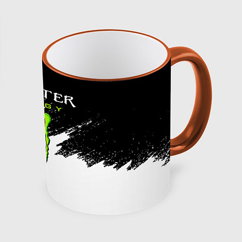 Кружка цветная MONSTER ENERGY / 3D-Оранжевый кант – фото 1