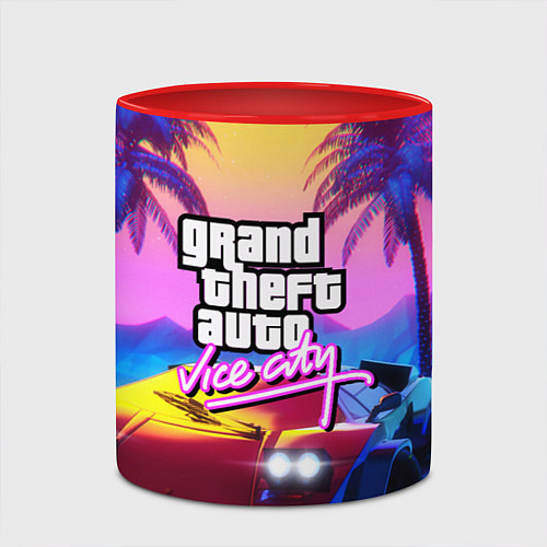 Кружка цветная GTA 2020 / 3D-Белый + красный – фото 2