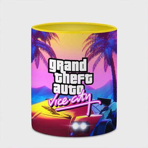 Кружка цветная GTA 2020 / 3D-Белый + желтый – фото 2