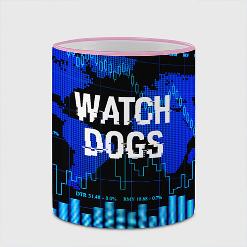 Кружка цветная Watch Dogs / 3D-Розовый кант – фото 2