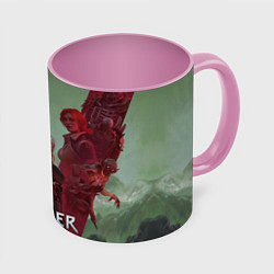 Кружка 3D The Witcher 5-летие, цвет: 3D-белый + розовый
