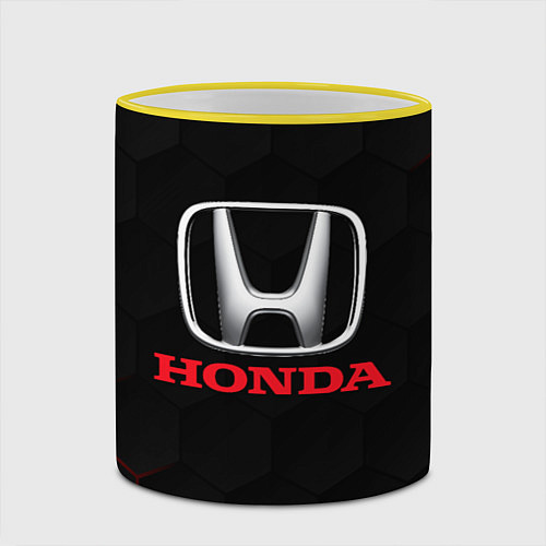 Кружка цветная HONDA / 3D-Желтый кант – фото 2