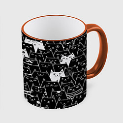 Кружка 3D КОТЫ BLACK, цвет: 3D-оранжевый кант