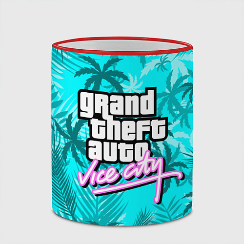 Кружка цветная GTA VICE CITY / 3D-Красный кант – фото 2