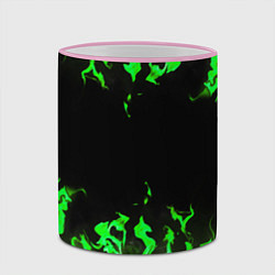 Кружка 3D GREEN FIRE ОГОНЬ, цвет: 3D-розовый кант — фото 2