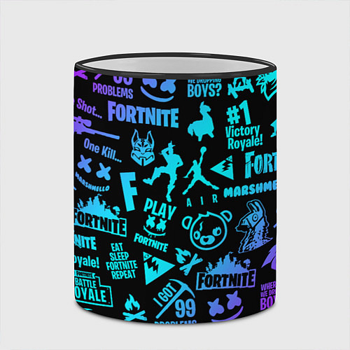 Кружка цветная FORTNITE / 3D-Черный кант – фото 2