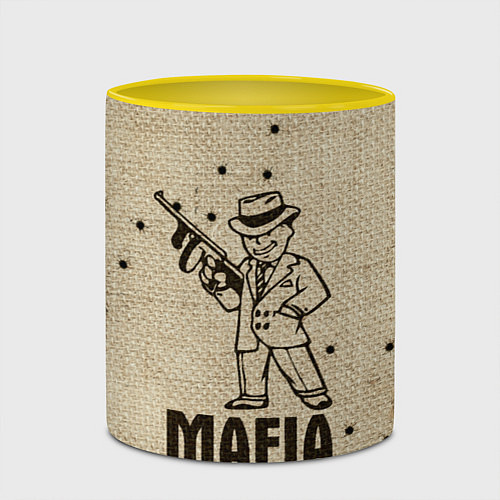Кружка цветная Mafia 2 / 3D-Белый + желтый – фото 2