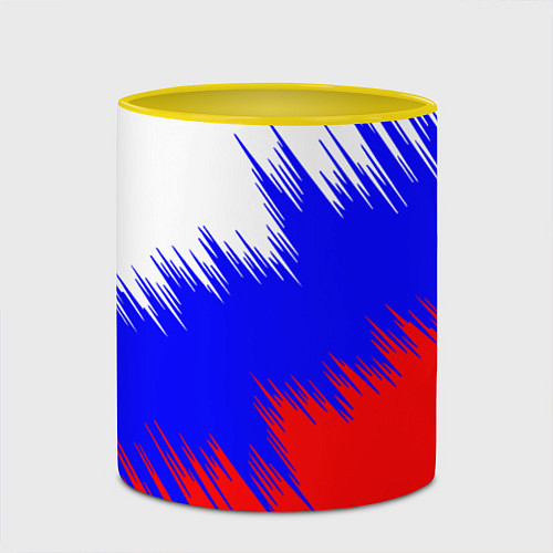 Кружка цветная Россия / 3D-Белый + желтый – фото 2