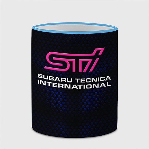 Кружка цветная SUBARU STI Z / 3D-Небесно-голубой кант – фото 2