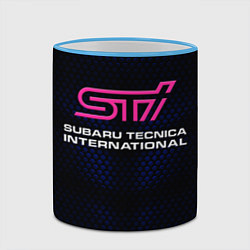 Кружка 3D SUBARU STI Z, цвет: 3D-небесно-голубой кант — фото 2