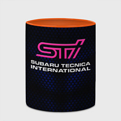 Кружка 3D SUBARU STI Z, цвет: 3D-белый + оранжевый — фото 2