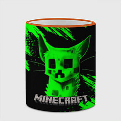 Кружка 3D MINECRAFT CREEPER CAT, цвет: 3D-оранжевый кант — фото 2