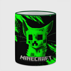 Кружка 3D MINECRAFT CREEPER CAT, цвет: 3D-зеленый кант — фото 2