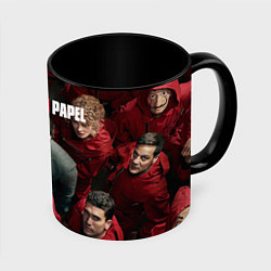 Кружка 3D La Casa de Papel Z, цвет: 3D-белый + черный