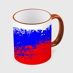 Кружка 3D Россия, цвет: 3D-оранжевый кант