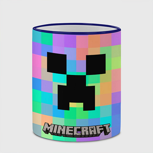 Кружка цветная Minecraft / 3D-Синий кант – фото 2