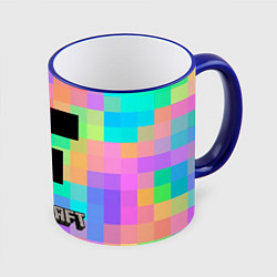 Кружка 3D Minecraft, цвет: 3D-синий кант