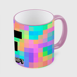 Кружка 3D Minecraft, цвет: 3D-розовый кант