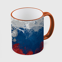 Кружка 3D Россия, цвет: 3D-оранжевый кант
