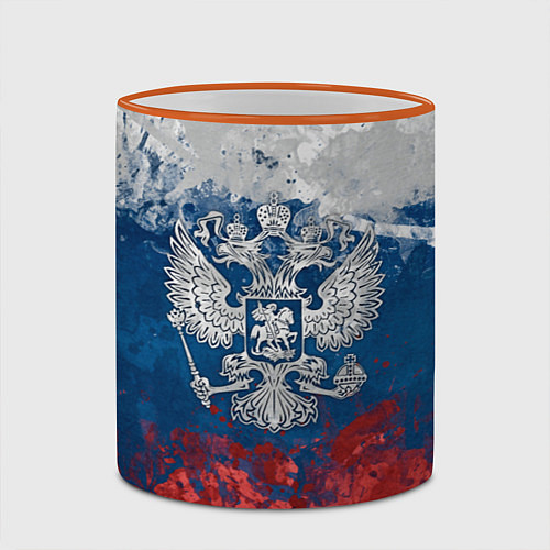 Кружка цветная Россия / 3D-Оранжевый кант – фото 2