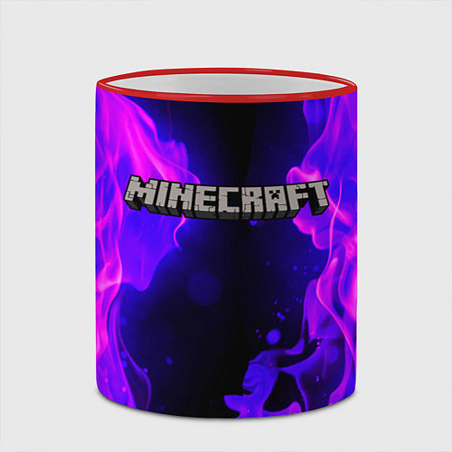 Кружка цветная MINECRAFT / 3D-Красный кант – фото 2