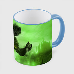 Кружка 3D DARK SOULS, цвет: 3D-небесно-голубой кант