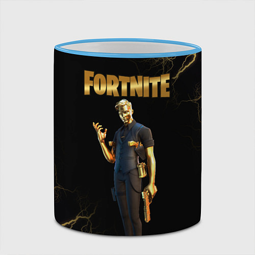Кружка цветная Gold Midas Fortnite 2 / 3D-Небесно-голубой кант – фото 2