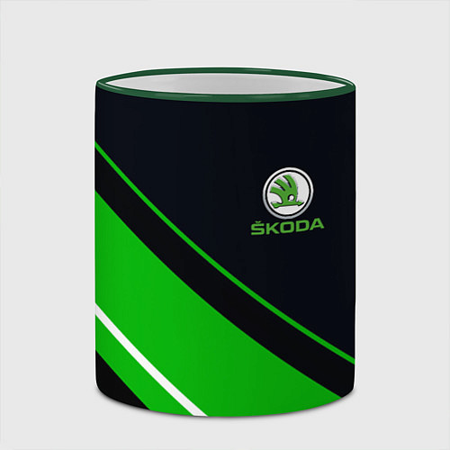 Кружка цветная SKODA / 3D-Зеленый кант – фото 2