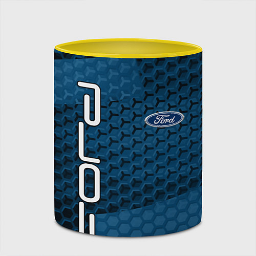 Кружка цветная FORD / 3D-Белый + желтый – фото 2