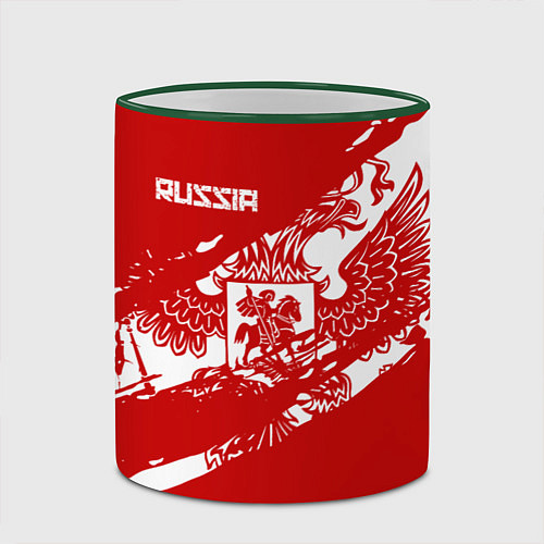 Кружка цветная Russia / 3D-Зеленый кант – фото 2