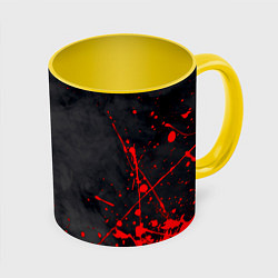 Кружка 3D Helltaker Logo Z, цвет: 3D-белый + желтый
