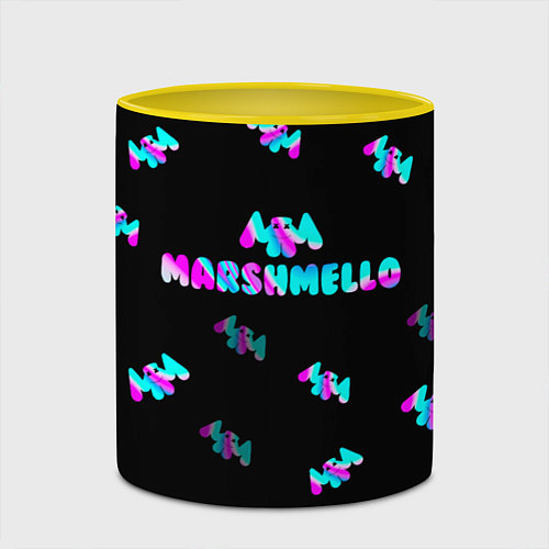 Кружка цветная Marshmello / 3D-Белый + желтый – фото 2