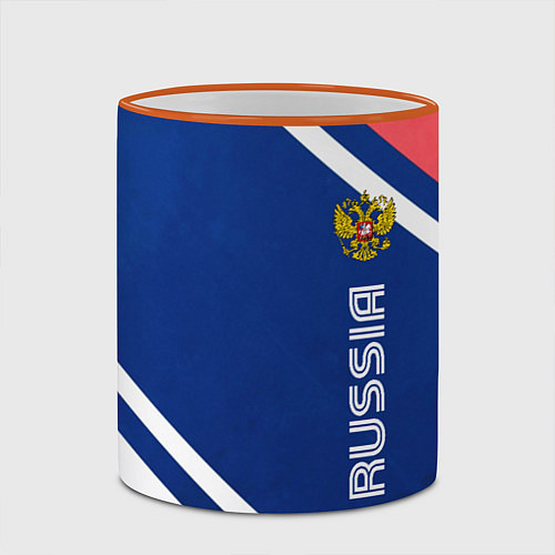 Кружка цветная RUSSIA SPORT / 3D-Оранжевый кант – фото 2