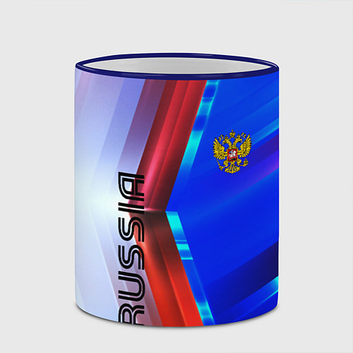 Кружка цветная RUSSIA SPORT / 3D-Синий кант – фото 2