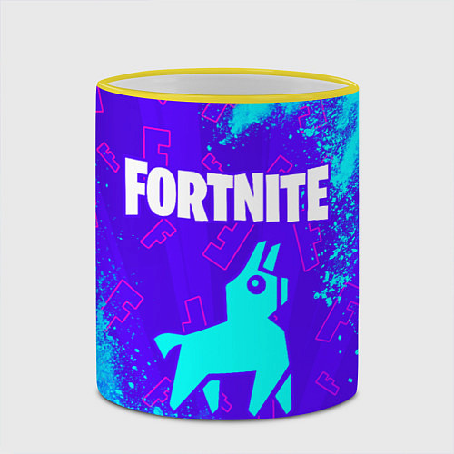 Кружка цветная FORTNITE ФОРТНАЙТ / 3D-Желтый кант – фото 2