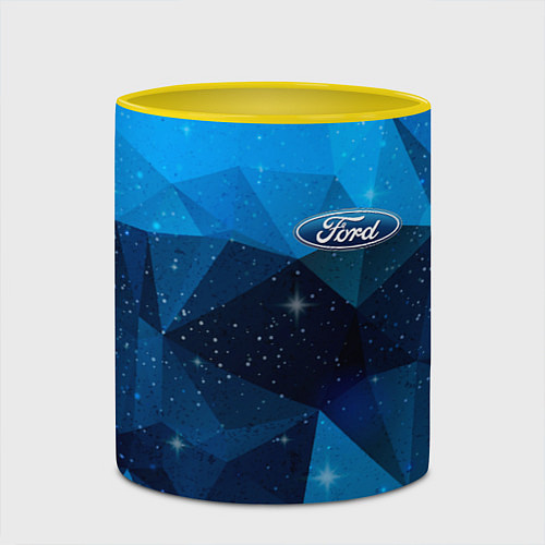 Кружка цветная FORD / 3D-Белый + желтый – фото 2